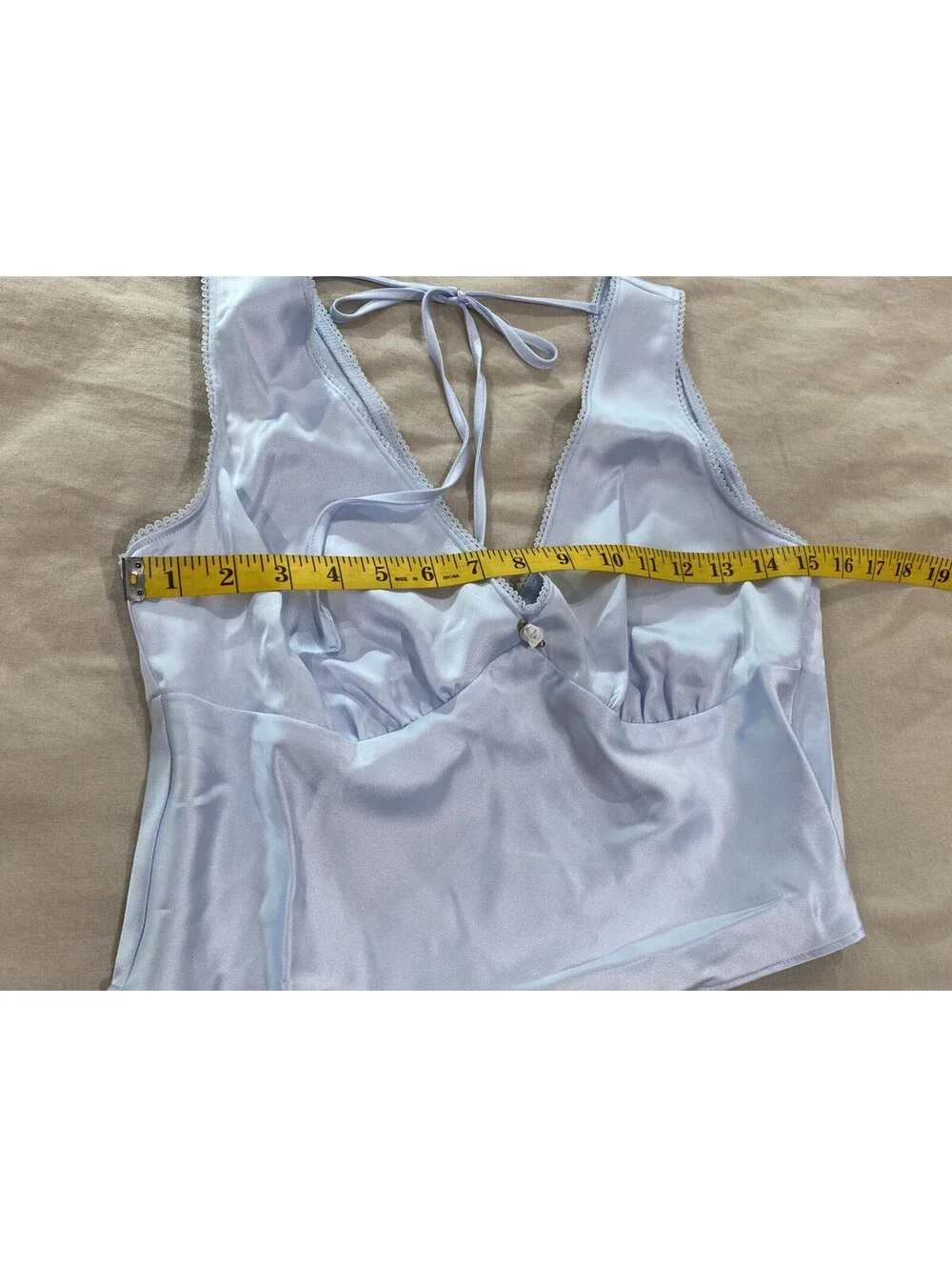 NWT Wild Fable Women’s Satin Side Zip Crop Halter Top Baby Blue Size Small
